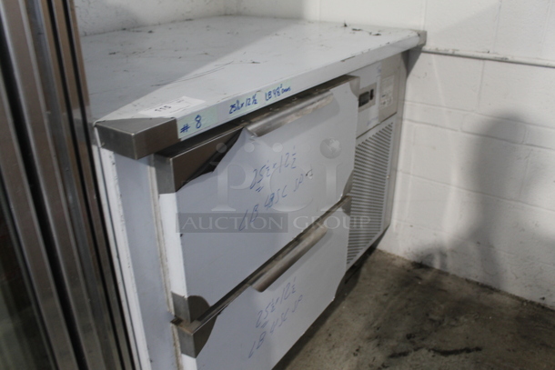 BRAND NEW SCRATCH AND DENT! CustomCool LB4SC Stainless Steel Commercial 2 Drawer Undercounter Cooler on Commercial Casters. 115 Volts, 1 Phase. Cannot Test Due To Missing Power Cord - Image 2 of 5