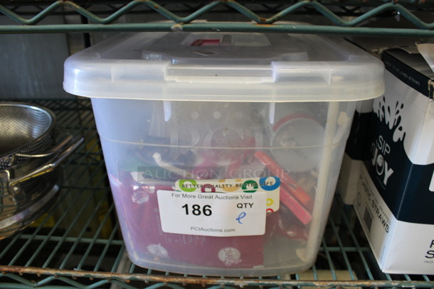 ALL ONE MONEY! Lot of Various Items Including Straws, Gum and Cooking Spray in Clear Bin! - Image 4 of 4