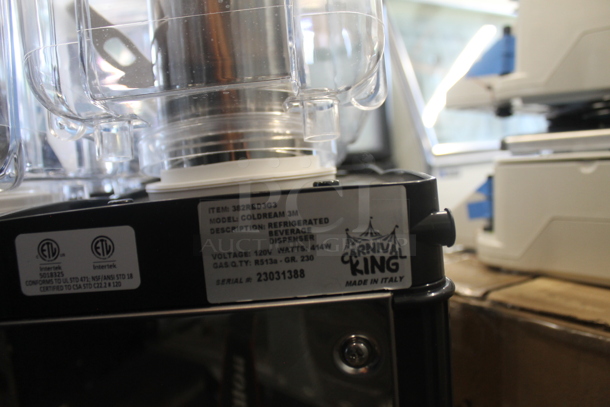 LIKE NEW! 2023 Carnival King 382RBD3G3 Stainless Steel Commercial Countertop Triple 3 Gallon Bowl Refrigerated Beverage Dispenser. 120 Volts, 1 Phase. Unit Has Only Been Used a Few Times! Tested and Working! - Image 8 of 8