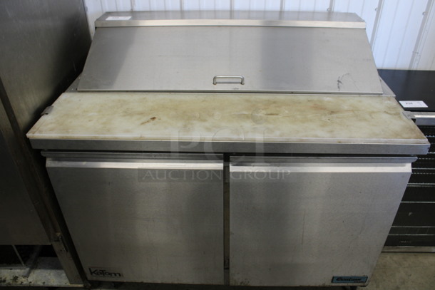 Centaur Model CST-48-HC Stainless Steel Commercial Sandwich Salad Prep Table Bain Marie Mega Top on Commercial Casters. 115 Volts, 1 Phase. 48x30x44. Tested and Working!