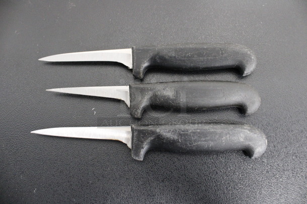 3 Sharpened Stainless Steel Paring Knives. 7