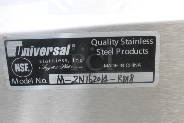 BRAND NEW SCRATCH AND DENT! Universal M-2N162014-RDI8 Stainless Steel Commercial 2 Bay Sink w/ Right Side Drain Board and Legs. Bays 16x20x14. Drain Board 16x22 - Image 5 of 5