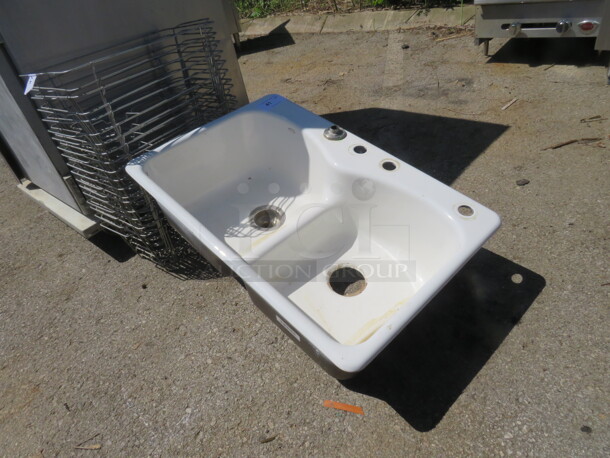 One Household Drop In Sink. 33X22 - Image 1 of 1