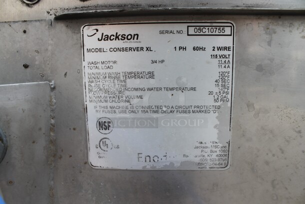 Jackson Conserver XL Commercial Stainless Steel Low Temp Door Type Dish Machine. 115V, 1 Phase.  - Image 7 of 7