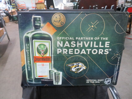 One 23.5X17.5 Jagermeister NHL Predators Tin Sign.