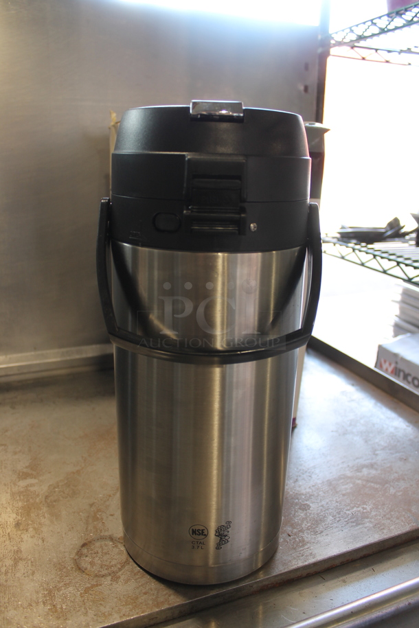 BRAND NEW SCRATCH AND DENT! Color Me Airpot Stainless Steel Lined Airpot. - Image 3 of 5
