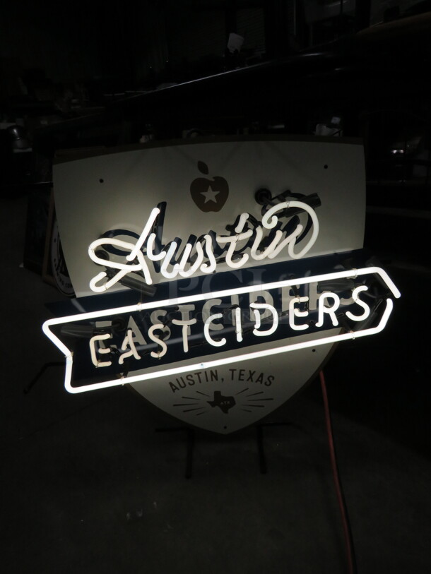 One WORKING Austins East Ciders NEON SIGN. 28X26 - Image 1 of 1