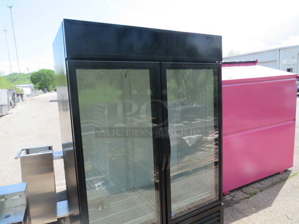 One True 2 Door Glass Display Cooler With 8 Racks. Model#GDM-49. 115 Volt.  54X30X79.  - Image 1 of 2