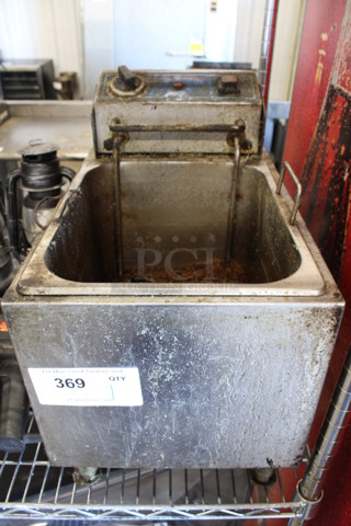 Globe Metal Countertop Electric Powered Fryer. 11x18x16