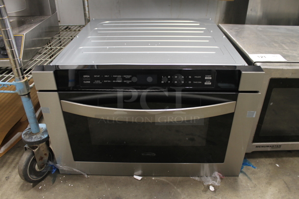 BRAND NEW SCRATCH AND DENT! 2023 KoolMore KM-MD-1SS Stainless Steel Commercial Countertop Drawer Style Microwave Oven. 120 Volts, 1 Phase. - Image 1 of 6