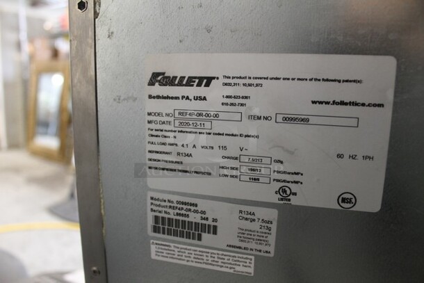 2020 Follett REF4P-0R-00-00 Stainless Steel Commercial Single Door Undercounter Performance Plus Cooler. 115 Volts, 1 Phase. Tested and Working! - Image 9 of 9