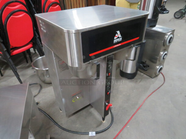 One American Metalware Twin Coffee Brewer With 2 Filter Baskets. Model# ICB-400. 120/240 Volt. 22.5X19X37 - Image 4 of 4