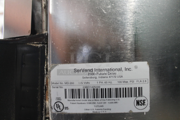 Manitowoc QY0284A Stainless Steel Commercial Ice Machine Head on SerVend MD200 Stainless Steel Commercial 8 Flavor Carbonated Beverage Machine. 115 Volts, 1 Phase - Image 8 of 8