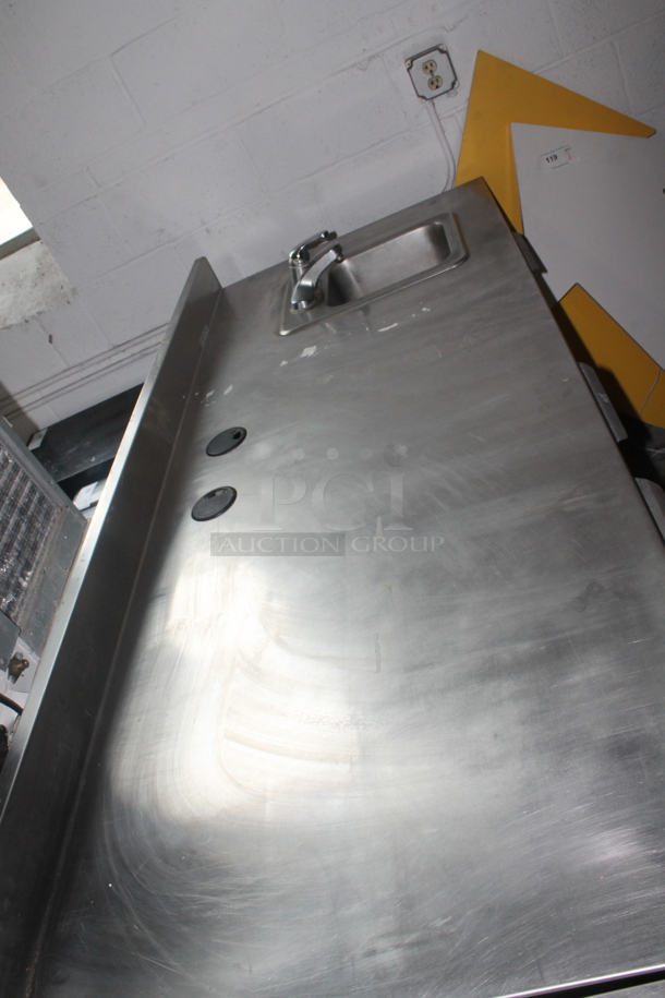 Duke Stainless Steel Commercial Counter w/ Sink Basin, Faucet, Handle, Backsplash and 3 Doors. Bay 10x11x6 - Image 3 of 9