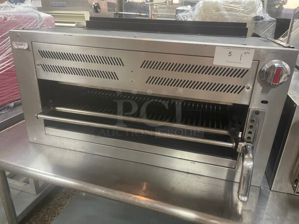 Fully Refurbished! Wolf  36 inch Manual Control Natural Gas Commercial Salamander Broiler - 30,000 BTU NSF Tested and Working! - Image 2 of 8