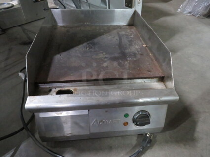 One Adcraft 16 Inch Electric Griddle. 120 Volt. Model# GRID-16. 1750 Watt. 16X20X10