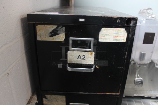 Hon Black Metal 2 Drawer Filing Cabinet. - Image 3 of 8
