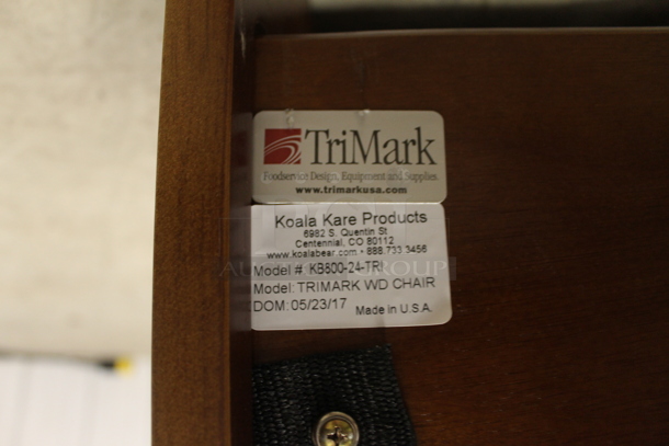 2 Kolala Kare KB800-24-TRI Wooden Restaurant High Chairs With Waist Strap. 2 Times Your Bid! Cosmetic Condition May Vary.  - Image 5 of 5
