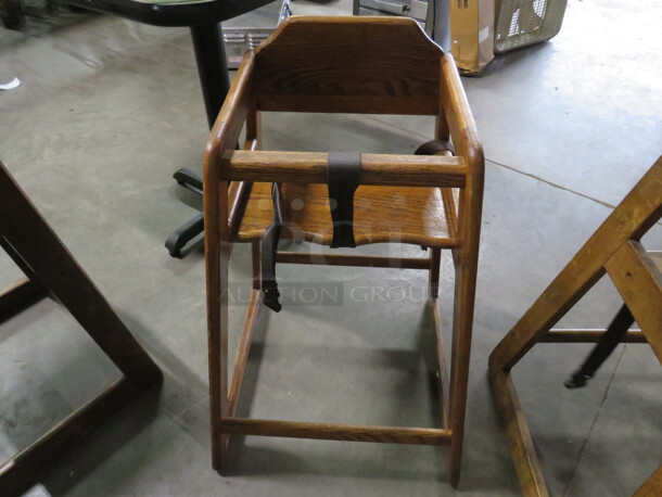 One Wooden High Chair - Image 1 of 1
