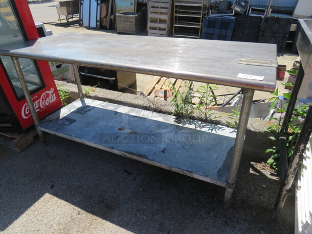 One Stainless Steel Table With Under Shelf With A 10lb Can Opener Bracket Only. 72X30X36 - Image 2 of 3