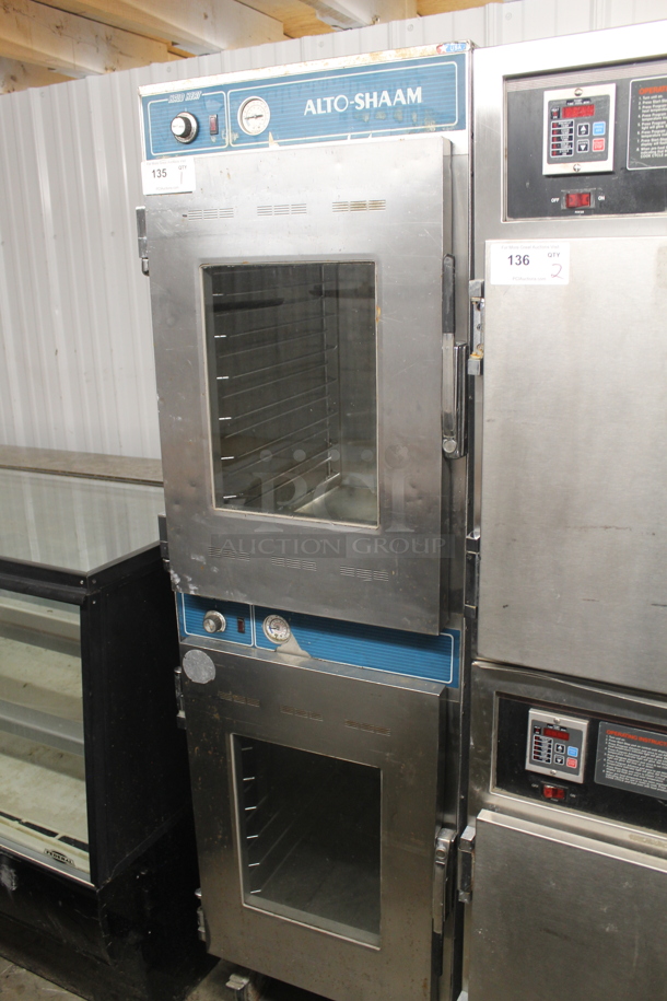 Alto Shaam Commercial Stainless Steel Double Deck Halo Heat Holding Cabinet With Pan Racks On Commercial Casters. 250 Volts - Image 3 of 6