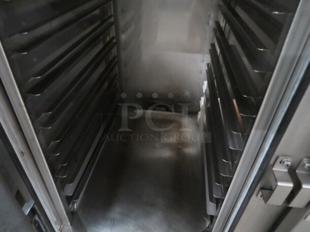 One 2 Door FWE SS Worktop Heat And Hold On Casters. WORKING!  Model# HLC-16-CHP. 120 Volt. 34X25X33 - Image 3 of 4