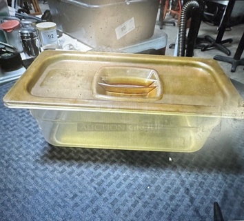 1/3 Size 4 Inch Deep Food Storage Container With Lid. 3XBID