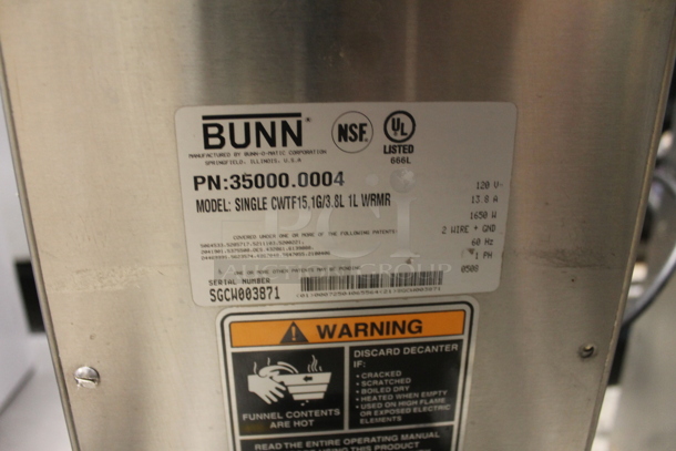 Bunn CWTF15 Commercial Stainless Steel Electric Countertop Single Coffee Brewer. 120V, 1 Phase.  - Image 4 of 5