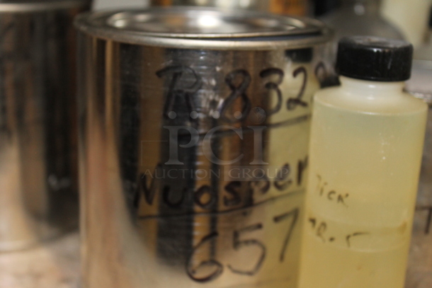 White 2 Door Cabinet w/ Contents Including Surfynol. BUYER MUST REMOVE. - Image 5 of 5