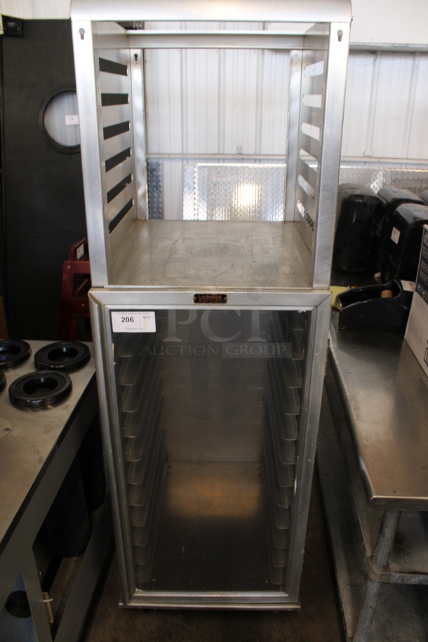 Lockwood Metal Commercial Enclosed Pan Transport Rack w/ Half Size View Through Doors on Commercial Casters. 22x30x71.5