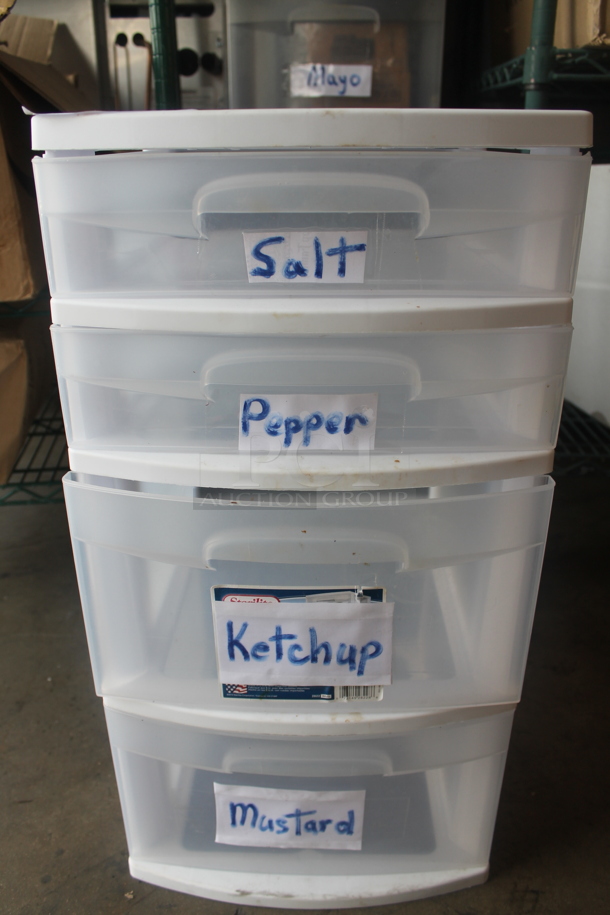 Clear and White Poly 4 Drawer Filing Cabinet. - Image 3 of 4