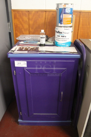 ALL ONE MONEY! Lot of Blue Cabinet w/ Contents. BUYER MUST REMOVE.