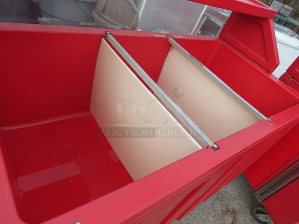 One Budweiser IRP Elite Beverage Cart/Kiosk With 3 Wells, Over Shelf On Casters. Model# IRP-2043. 60X30X50  - Image 4 of 4