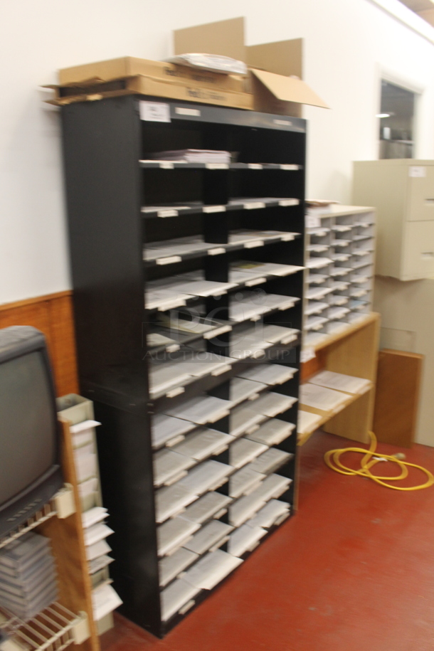 Black Filing Shelving Unit. - Image 2 of 3