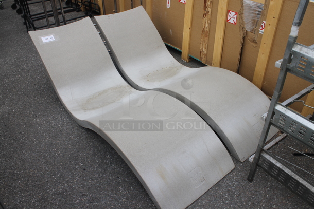 2 Tan Poly Ledge Lounger Chairs. 2 Times Your Bid! - Image 1 of 7