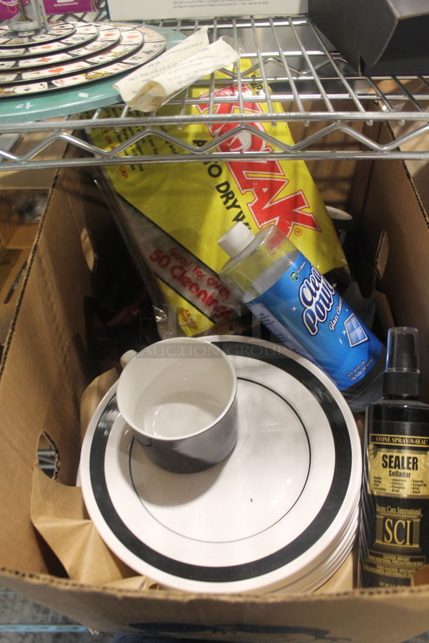 ALL ONE MONEY! Tier Lot of Various Items Including Ceramic Plates and Cleaning Supplies! - Image 4 of 5