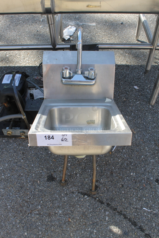 Commercial Stainless Steel Wall Mount Hand Sink With Gooseneck Faucet. - Image 1 of 3