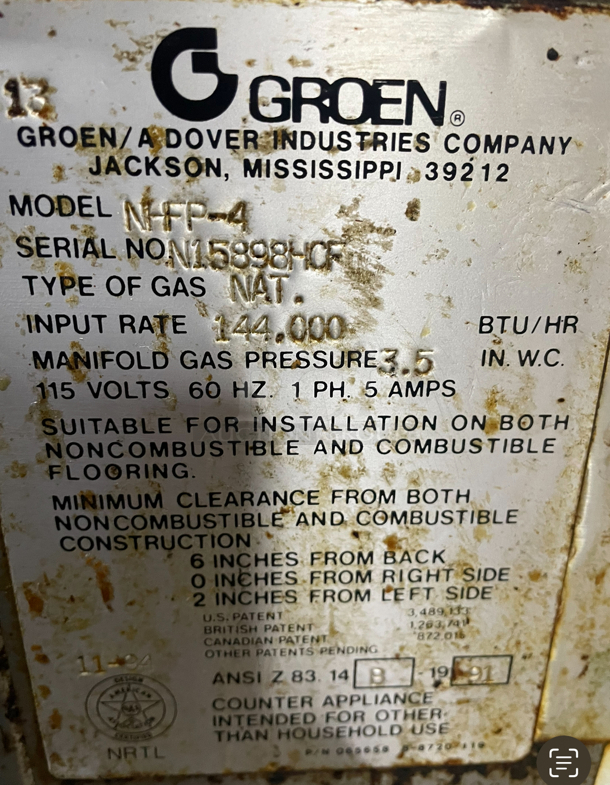 Natural Gas Groen Braising Pan 40 Gal. - Image 6 of 6
