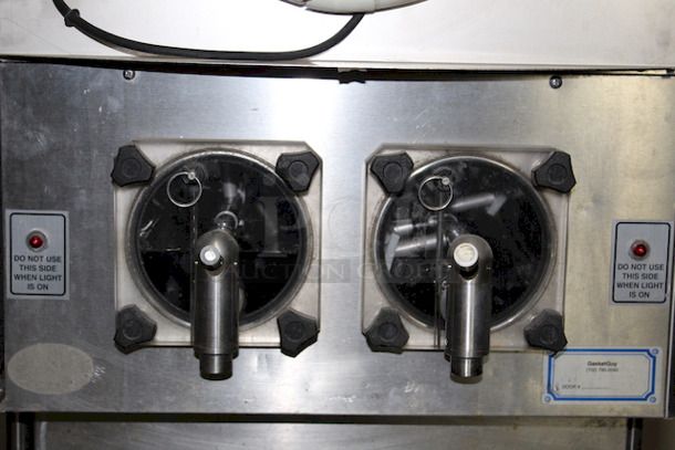 NICE! Lancer FBD500 Frozen Beverage Dispenser, 2 Flavors, On Cabinet With Commercial Casters, 208-230v/60Hz. 
20-1/4x30-1/2x67. Removed From Burger King In Working Order.  - Image 4 of 11