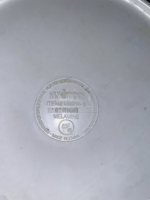 Winco MMPR-8W 8" White Melamine Dinner Plates 35x Your Bid. - Image 2 of 2