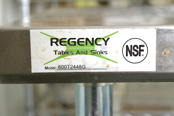 Regency 600T2448G 24" x 48" 18-Gauge 304 Stainless Steel Commercial Work Table with Galvanized Legs and Undershelf + Add-On Can Opener.  - Image 11 of 11
