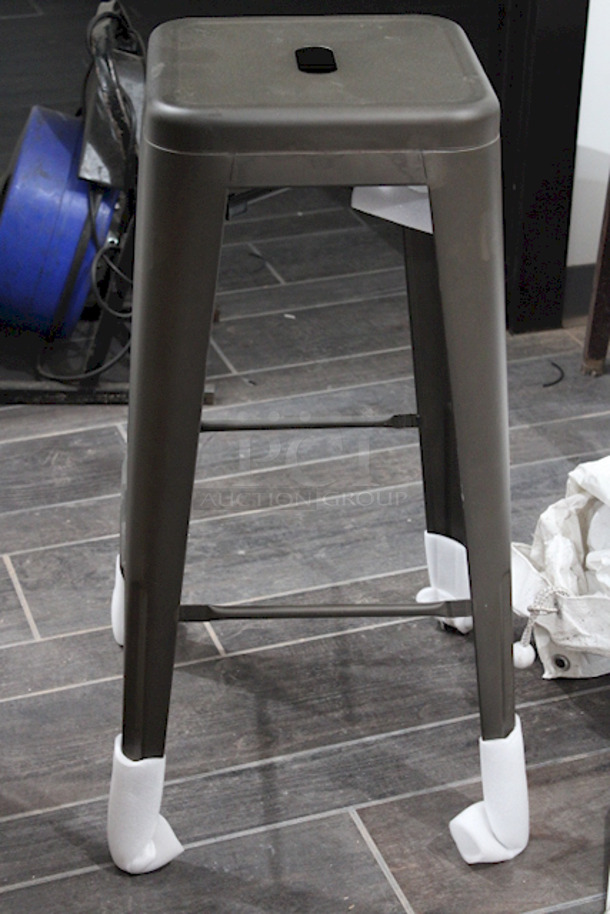 NEW,! Set of (4) FDW Metal TDS-430-Bronze Bar Stools , Counter Height, Stackable, Indoor Outdoor 16-1/2x16-1/2x30. 4x Your Bid - Image 1 of 7