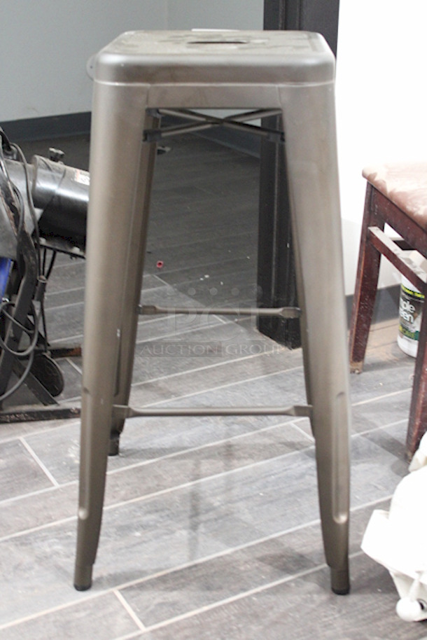 SWEET! Set Of (5) FDW Metal TBS-430-Bronze Bar Stools , Counter Height, Stackable, Indoor Outdoor 16-1/2x16-1/2x30. 5x Your Bid - Image 5 of 6