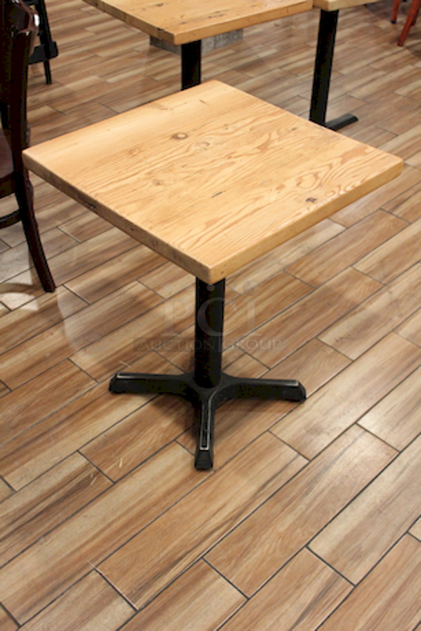  HIGH QUALITY! Solid Wood Tables With Steel Cross Style Base.   24x24x30