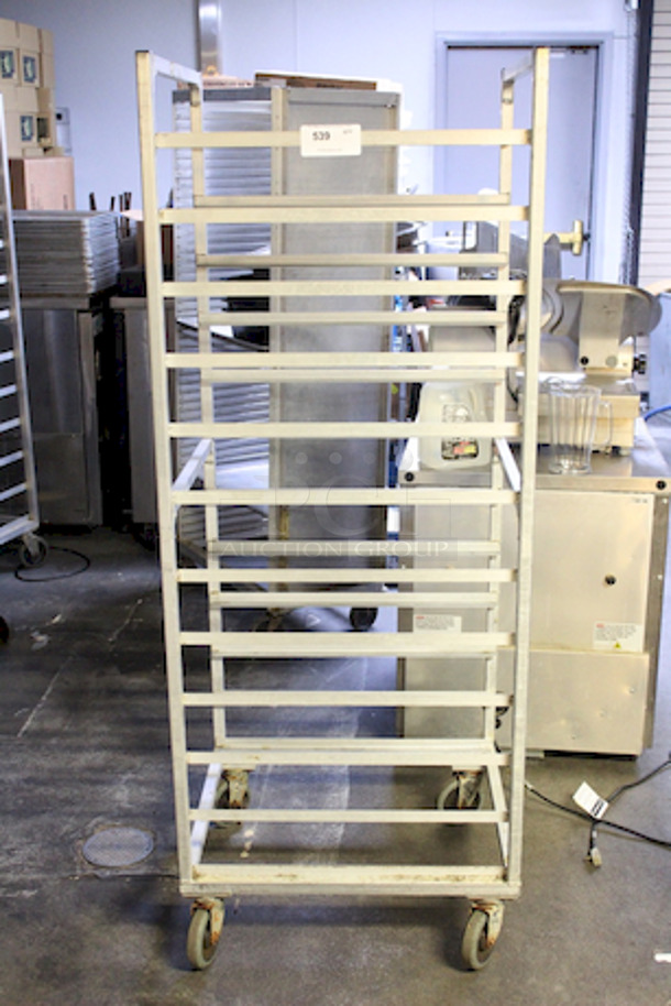 12 Pan End Load Bun/Sheet Pan Rack On Commercial Casters. 