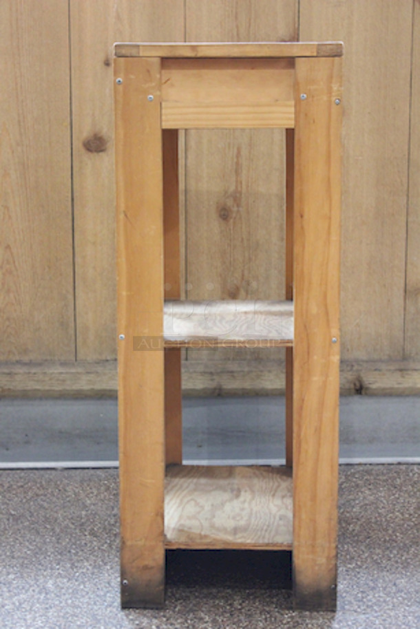 BEAUTIFUL! Wood Merchandisers. 
(1): 33-1/2x13-1/2x33-1/2
(2): 17-1/2x13x33-1/2
3x Your Bid - Image 4 of 12