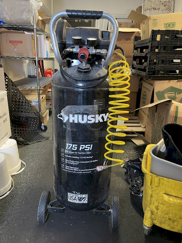 OUTSTANDING! Husky 20 Gal. 175 PSI Portable Electric Air Compressor. 120V/15.0A/60H2/1PH - Image 8 of 10