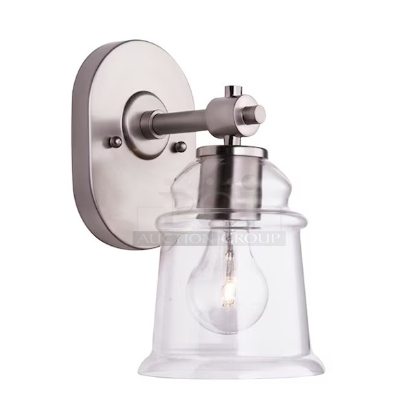 Allen + Roth Winsbrell 5.24-in 1-Light Brushed Nickel Traditional Vanity Light. 5x Your Bid - Image 1 of 3