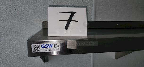 LIKE NEW! GSW USA WS-W1460 14" x 60" S/s Wall Mount Shelf w/Mounting Brackets - Image 2 of 3