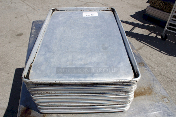Full Size Sheet Pans, Wire In Rim Aluminum Pans. (27) Standard, (2) Perforated. 22x Your Bid - Image 7 of 8